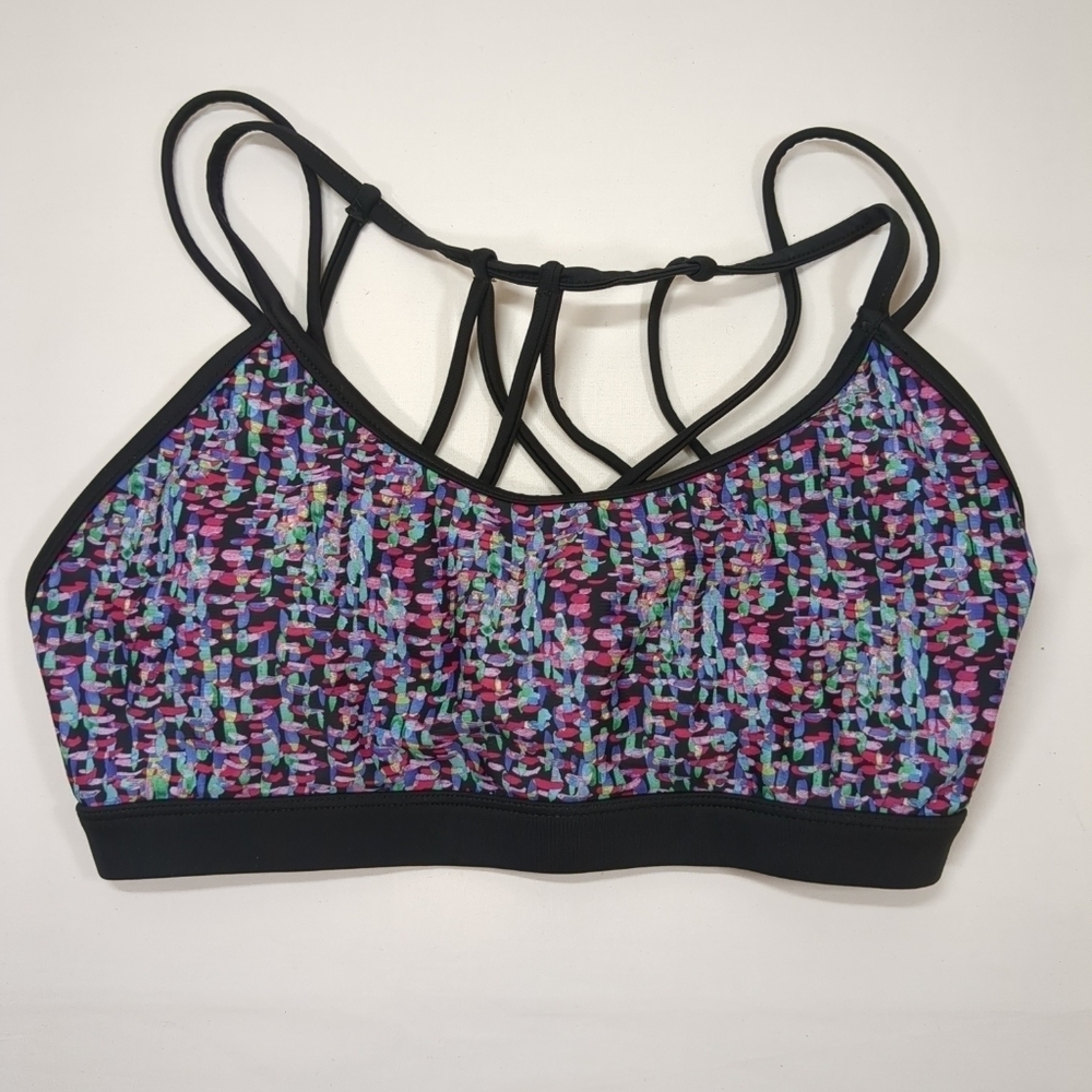 Fabletics Dash bikini top strappy back padded multi color, size S
